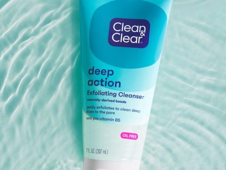 CLEAN & CLEAR deep action exfoliating cleanser naturally derived beads غسول البشرة المقشر من كلين اند كلير Discount