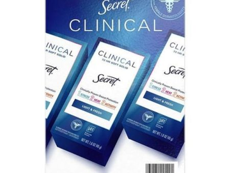 SECRET CLINICALS Pack of 3 Light & Fresh Soft Solid Antiperspirant and Deodorant Discount