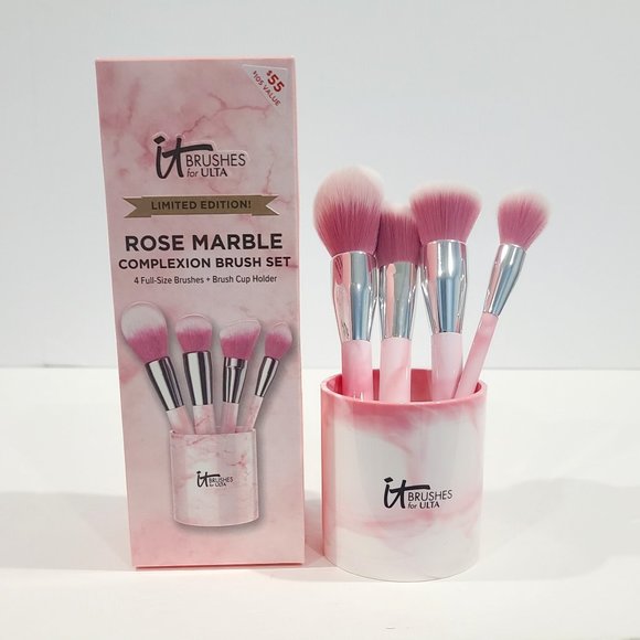 IT BRUSHS For Ultra Limited Edition Rose Marble Complexion Brush Set Supply