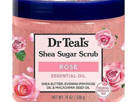 DR TEALS shea sugar scrub rose essential oil مقشر الجسم بالزهور والشيا من دكتر تيلز Hot on Sale