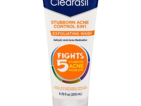 CLEARASIL Stubborn Acne Control 5 In 1 Exfoliating Wash غسول علاج الحبوب من كليرسل Online now