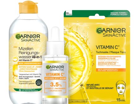 GARNIER skin activ vitamin c set مجموعة العناية بالوجه من كارنيير For Discount