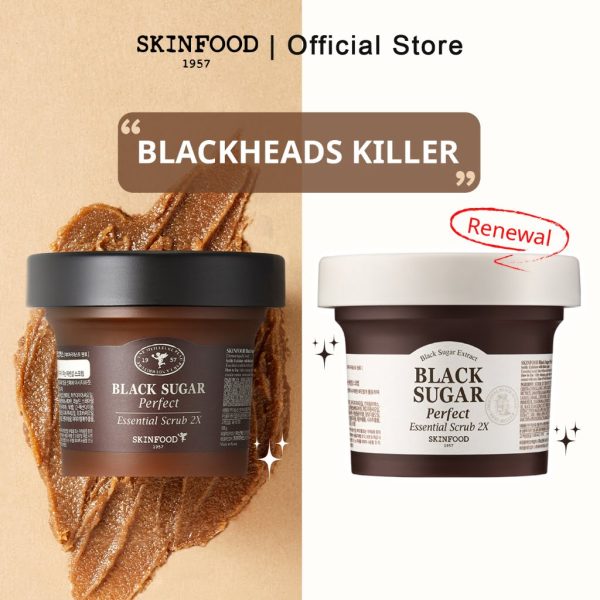 SKINFOOD BLACK SUGAR Perfect Essential Scrub 2X ماسك مقشر بالسكر الاسود Supply