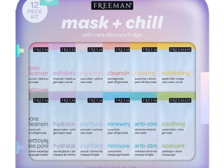 FREEMAN 12PCS Mask + Chill Self-Care Skincare Fridge مجموعة ماسكات للعناية بالبشرة من فريمان Online now