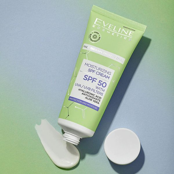 Eveline Moisturizing Face Cream with SPF50 filter واقي الشمس من ايفيلاين Cheap