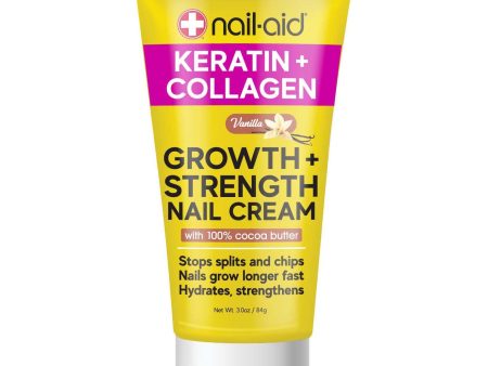 NAIL AID keratin + collagen vanilla growth + strength nail cream with 100% cocoa butter كريم زبدة الكوكوا لتقوية وتطويل الاظافر من نيل ايد Online Sale