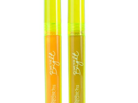 BEAUTY CREATIONS Lipgloss Dare To Be Bright Boujee Neon Yellow 2pc Set For Cheap