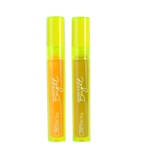 BEAUTY CREATIONS Lipgloss Dare To Be Bright Boujee Neon Yellow 2pc Set For Cheap