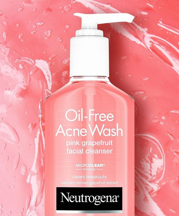 NEUTROGENA Oil Free Acne Wash Pink Grapefruit Facial Cleanser غسول البشرة لعلاج الحبوب من نيتروجينا For Discount