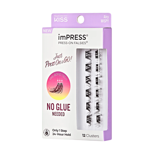 KISS impress press on falsies no glue needed only 1 step 24 hour hold رموش صناعية طرفية خطوة واحدة بدون صمغ Online now