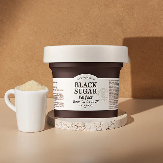 SKINFOOD BLACK SUGAR Perfect Essential Scrub 2X ماسك مقشر بالسكر الاسود Supply