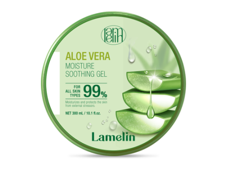 LAMELIN Aloe Vera Moisture Soothing Gel 99% For All Skin Types جل مغذي ومرطب يحتوي على جل الالوفيرا من لايملين Discount