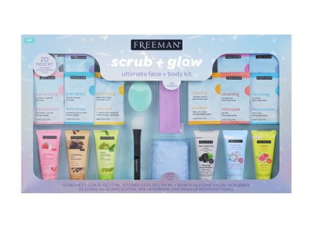 FREEMAN 20PCS Scrub + Glow Ultimate Face + Body Kit مجموعة ماسكات للعناية بالبشرة من فريمان Fashion