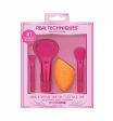 REAL TECHNIQUES limited edition mini holidaze brush + sponge set for foundation powder _ eyeshadow 4 piece gift set For Sale