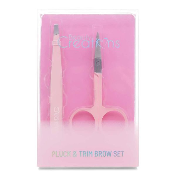 BEAUTY CREATIONS pluck & trim brow pink ket مجموعة ادوات للعناية بالحواجب For Sale