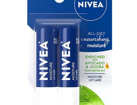 NIVEA Moisture Lip Care 2 Pack مرطب الشفاه Sale