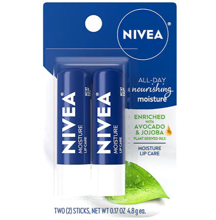 NIVEA Moisture Lip Care 2 Pack مرطب الشفاه Sale