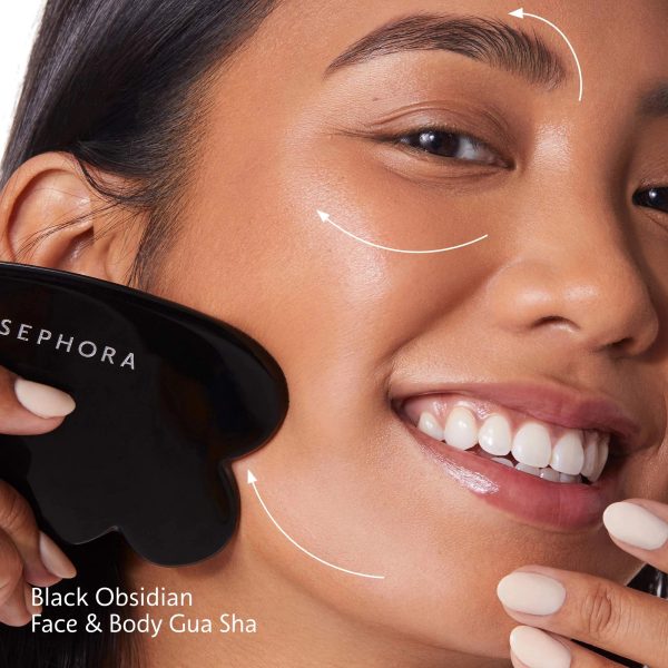 SEPHORA black obsidian face and body gua sha غوا شا اداة مساج الوجه والجسم Hot on Sale