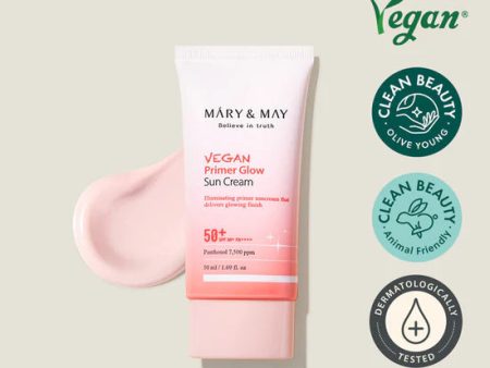 MARY & MAY Believe In Truth vegan primer glow sun cream 50+ spf 50+ pa++++ واقي الشمس الوردي من ماري اند ماي Online now