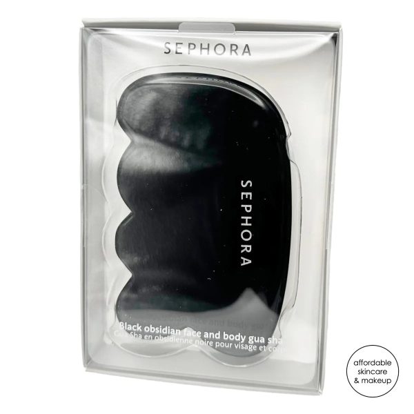 SEPHORA black obsidian face and body gua sha غوا شا اداة مساج الوجه والجسم Hot on Sale