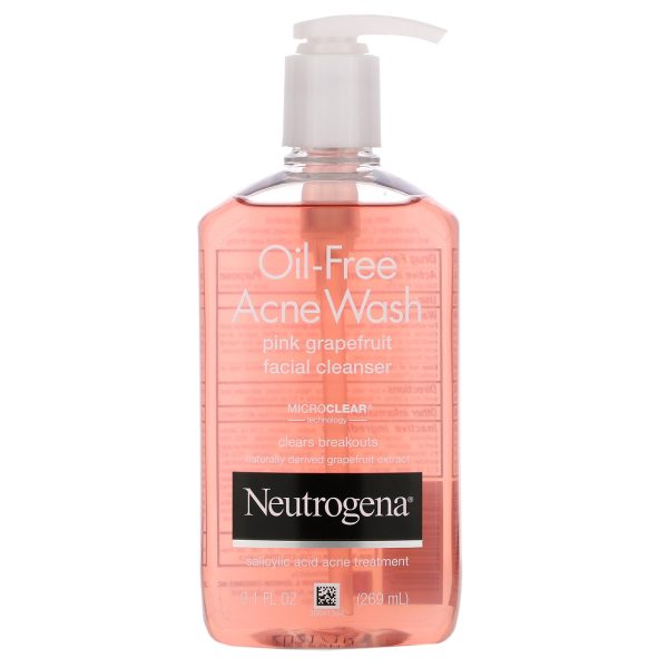 NEUTROGENA Oil Free Acne Wash Pink Grapefruit Facial Cleanser غسول البشرة لعلاج الحبوب من نيتروجينا For Discount