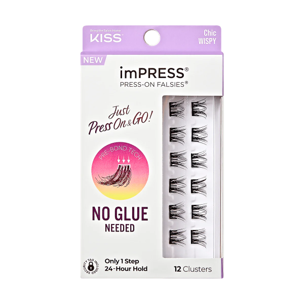 KISS impress press on falsies no glue needed only 1 step 24 hour hold رموش صناعية طرفية خطوة واحدة بدون صمغ Online now