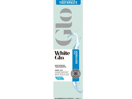 WHITE GLO with mouthwash whitening toothpaste enamel salt fluoride protection white cheese in 7 day mouthwash gel جل تنظيف الفم من وايت كلو Hot on Sale