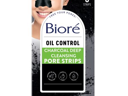 BIORE Charcoal Deep Cleansing Pore Strips Great For Oil Skin 6 Nose Strips لاصقات الانف Online Hot Sale