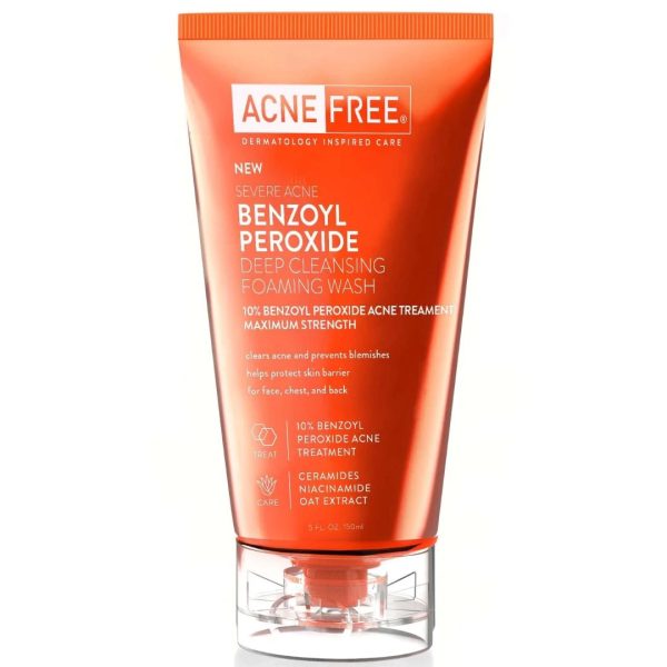 ACNE FREE sever acne benzoyl peroxide deep cleansing foaming wash maximum strength Sale