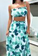 Selina Crop - Green   White Print Cheap