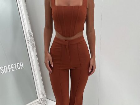 Token Flare Pants - Brown Hot on Sale